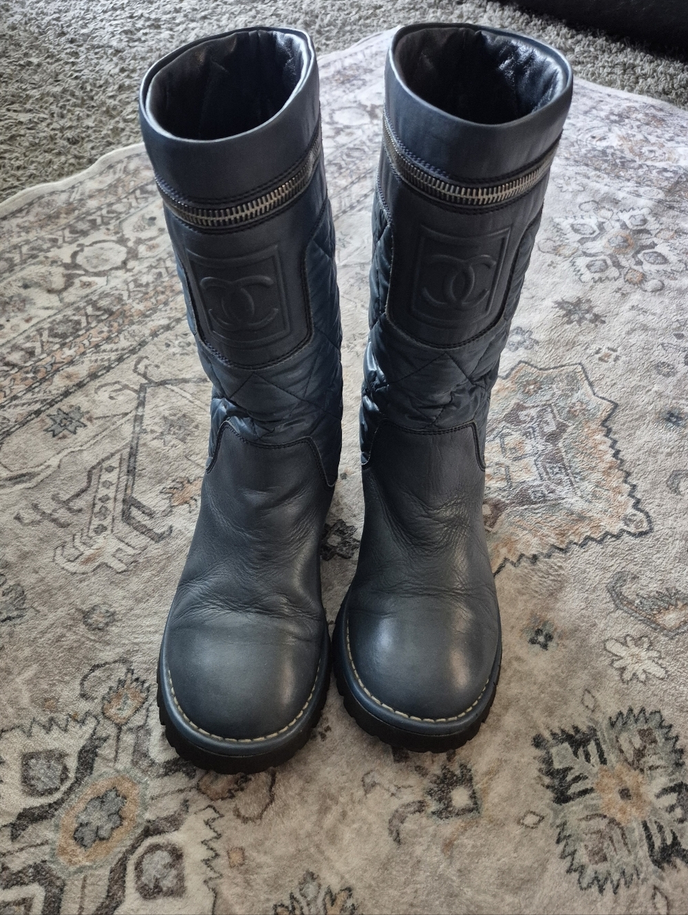 CHANEL Quilted Leather Boots
